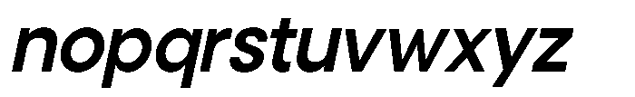 Noverion Sans Semi Bold Slanted Font LOWERCASE
