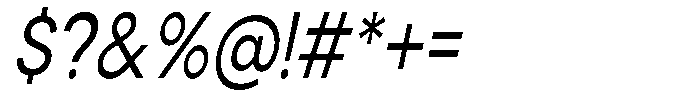 Noverion Sans Slanted Condensed Font OTHER CHARS