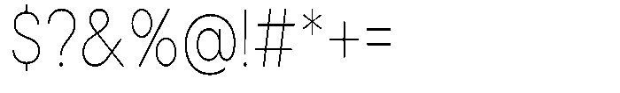 Noverion Sans Thin Condensed Font OTHER CHARS