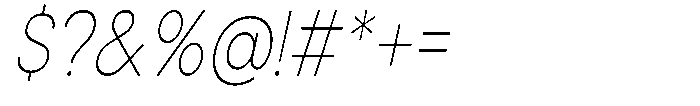 Noverion Sans Thin Slanted Condensed Font OTHER CHARS