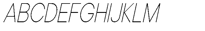 Noverion Sans Thin Slanted Condensed Font UPPERCASE