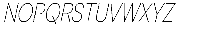 Noverion Sans Thin Slanted Condensed Font UPPERCASE