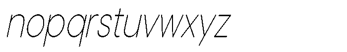 Noverion Sans Thin Slanted Condensed Font LOWERCASE