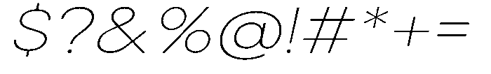 Noverion Sans Thin Slanted Expanded Font OTHER CHARS