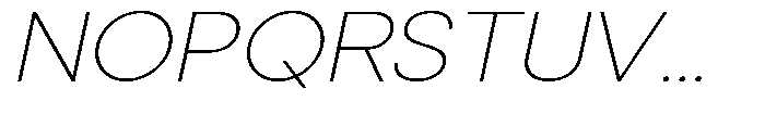 Noverion Sans Thin Slanted Expanded Font UPPERCASE