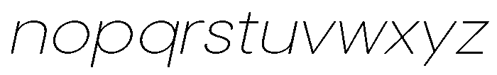 Noverion Sans Thin Slanted Expanded Font LOWERCASE
