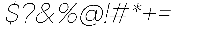 Noverion Sans Thin Slanted Font OTHER CHARS