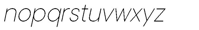 Noverion Sans Thin Slanted Font LOWERCASE