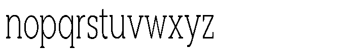 Noverion Slab Extra Light Condensed Font LOWERCASE
