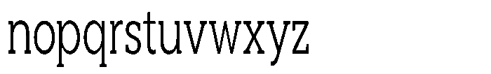 Noverion Slab Light Condensed Font LOWERCASE