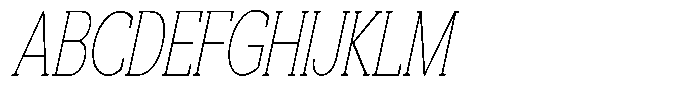 Noverion Slab Thin Slanted Condensed Font UPPERCASE