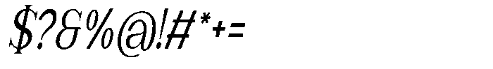 Noveris Forma Condensed Slant Font OTHER CHARS