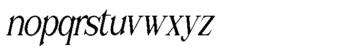 Noveris Forma Condensed Slant Font LOWERCASE