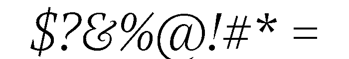 NoeText ThinItalic Font OTHER CHARS