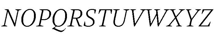 NoeText ThinItalic Font UPPERCASE
