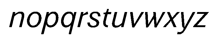 Noga LightItalic Font LOWERCASE
