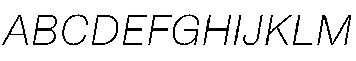 Noigrotesk UltraLightItalic Instance Font UPPERCASE