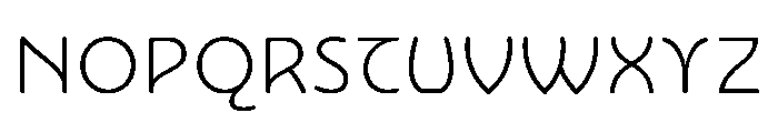 NouveauQuellstift ThinGingko Font UPPERCASE