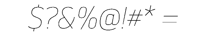 NowayRound ThinItalic Font OTHER CHARS
