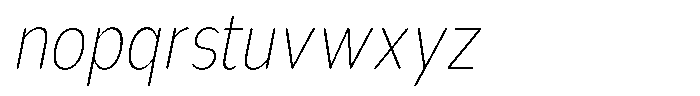 Nsai Pro Rounded Condensed Ultra Light Italic Font LOWERCASE