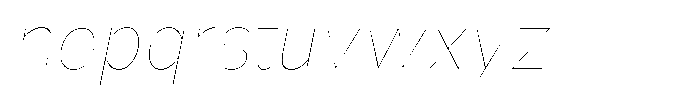 Nsai Pro Rounded Narrow Hairline Italic Font LOWERCASE
