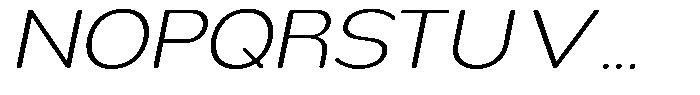 Nsai Pro Rounded Wide Extra Light Italic Font UPPERCASE