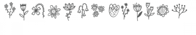 ns-doodle flowers font Font UPPERCASE