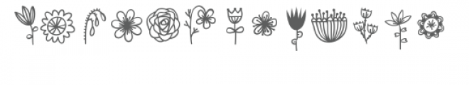 ns-doodle flowers font Font UPPERCASE