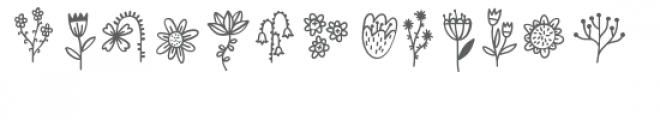 ns-doodle flowers font Font LOWERCASE