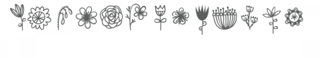 ns-doodle flowers font Font LOWERCASE