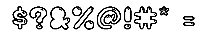 Nugget Soda Outline Shiny Font OTHER CHARS