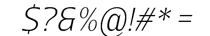 Nunda Dela ExtraLight Italic Font OTHER CHARS