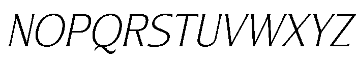 Nunda Dela ExtraLight Italic Font UPPERCASE