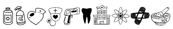 Nurse Icon Set Font OTHER CHARS