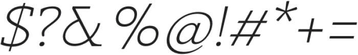 Nuga Extra Light Italic otf (200) Font OTHER CHARS