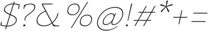 Nuga Thin Italic otf (100) Font OTHER CHARS
