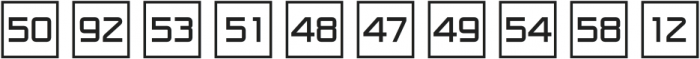 NumbersStyleOne-SquarePositive Regular otf (400) Font OTHER CHARS