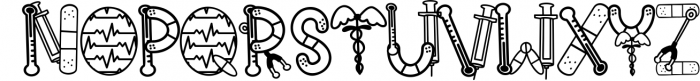 Nursing - A Fun Medical Word Art Font with Clipart Font LOWERCASE