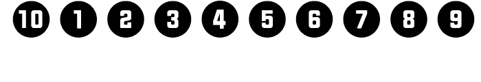 Numbers Style Two Circle Negative Font OTHER CHARS