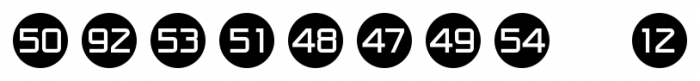 Numbers Style One Circle Negative Font OTHER CHARS