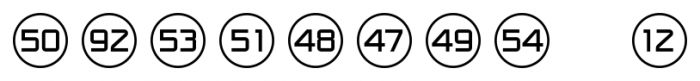 Numbers Style One Circle Positive Font OTHER CHARS