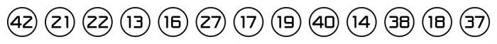 Numbers Style One Circle Positive Font LOWERCASE