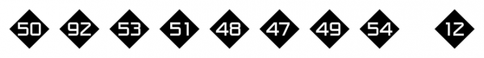 Numbers Style One Diamond Negative Font OTHER CHARS