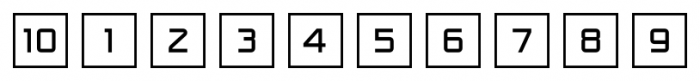 Numbers Style One Square Positive Font OTHER CHARS