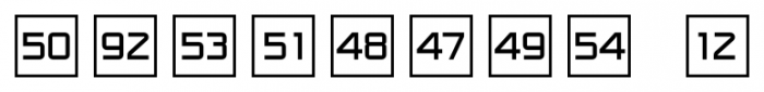 Numbers Style One Square Positive Font OTHER CHARS
