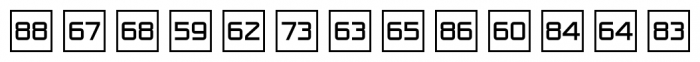 Numbers Style One Square Positive Font UPPERCASE
