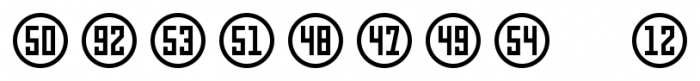 Numbers Style Three Circle Positive Font OTHER CHARS