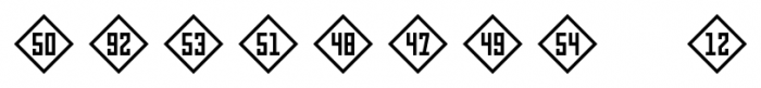 Numbers Style Three Diamond Positive Font OTHER CHARS