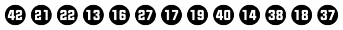 Numbers Style Two Circle Negative Font LOWERCASE