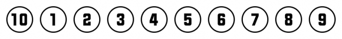 Numbers Style Two Circle Positive Font OTHER CHARS